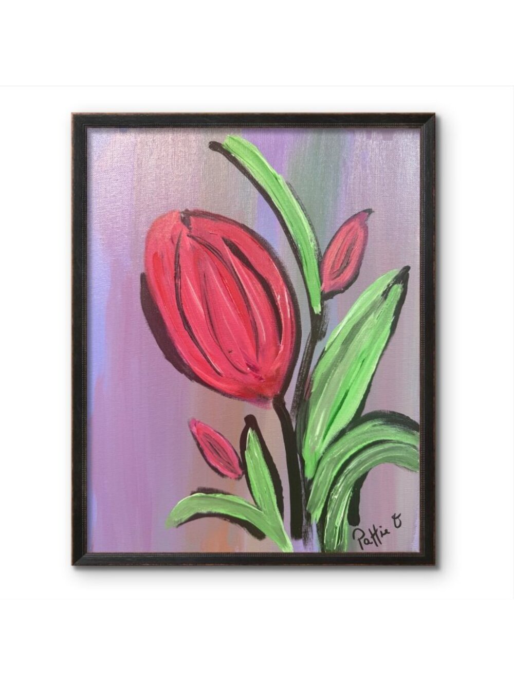 Flower Painting Blushing Bloom Original 14x11 Contemporary Floral Art Canvas Sig